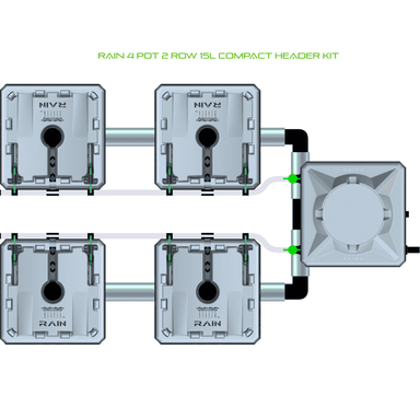 ALIEN RAIN 4 Pot Hydroponic kit 2 row