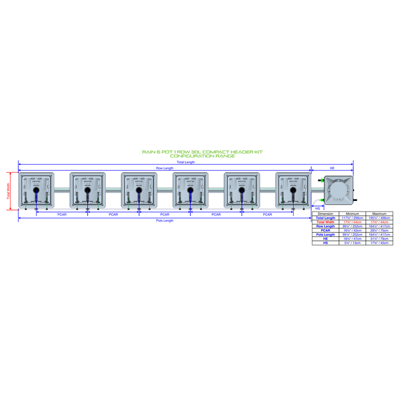 ALIEN RAIN 6 Pot Hydroponic kit 1 row