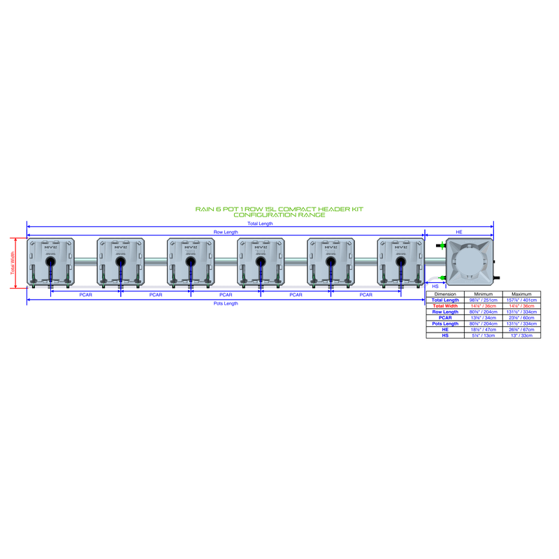 ALIEN RAIN 6 Pot Hydroponic kit 1 row