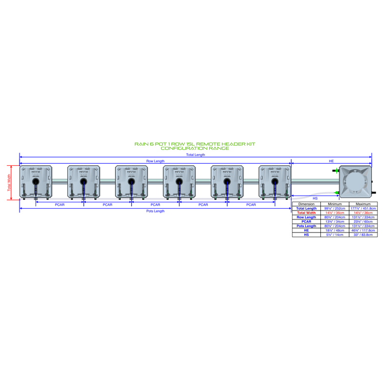 ALIEN RAIN 6 Pot Hydroponic kit 1 row