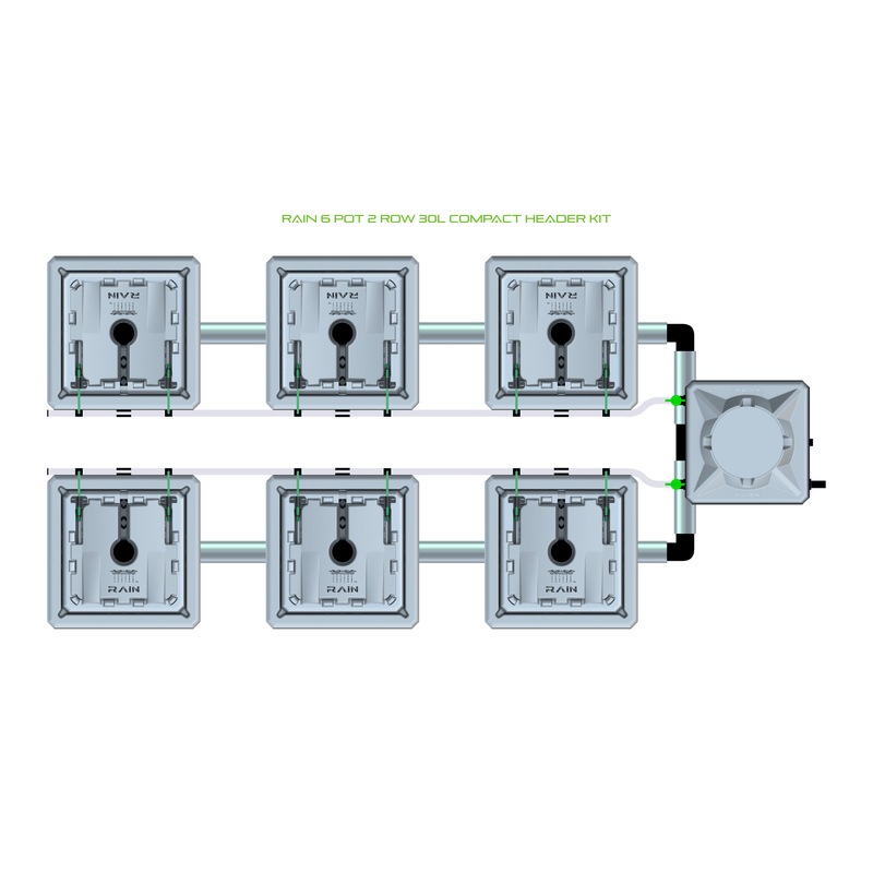 ALIEN RAIN 6 Pot Hydroponic kit 2 row