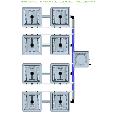 ALIEN RAIN 8 Pot Hydroponic kit 4 row