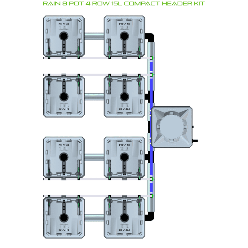 ALIEN RAIN 8 Pot Hydroponic kit 4 row