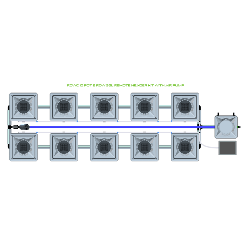 ALIEN RDWC 10 Pot Hydroponic kit 2 row