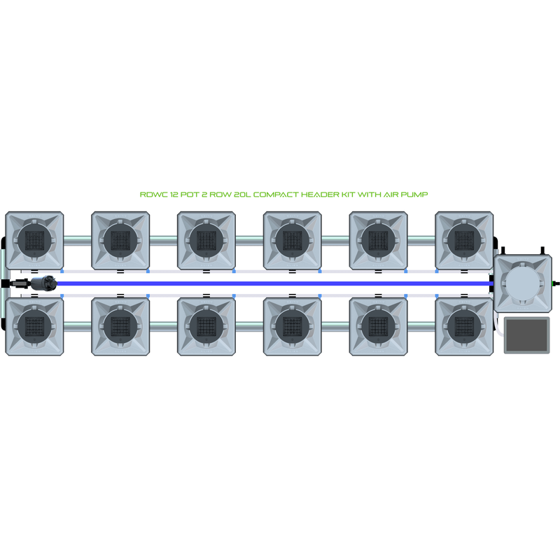 ALIEN RDWC 12 Pot Hydroponic kit 2 row