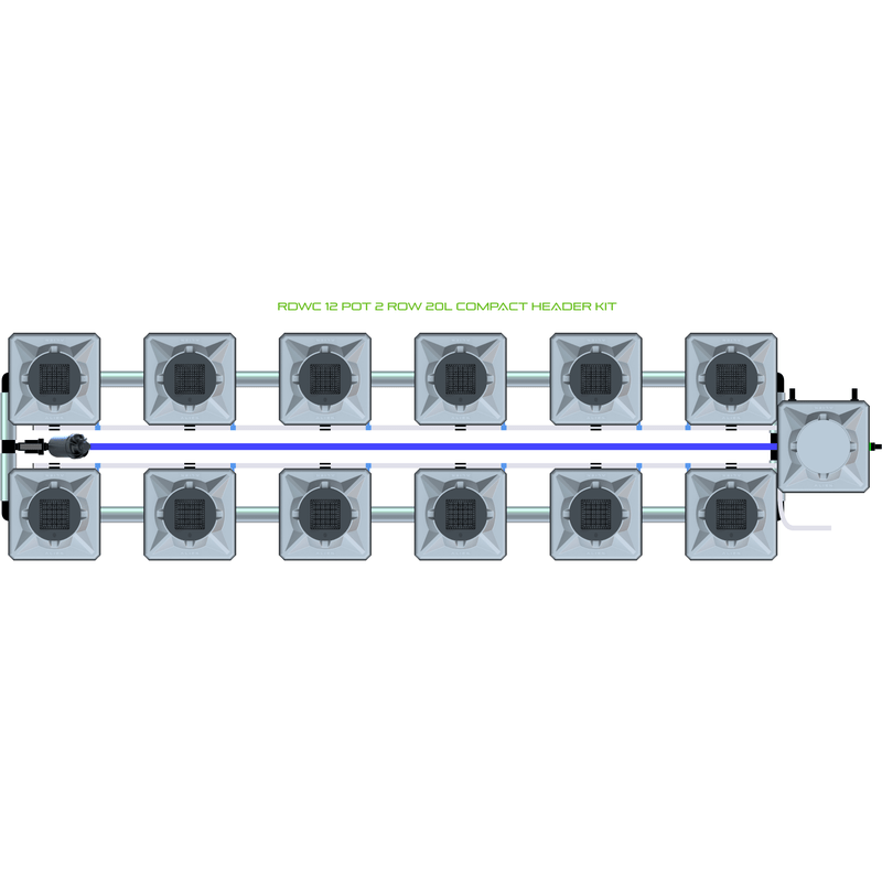 ALIEN RDWC 12 Pot Hydroponic kit 2 row