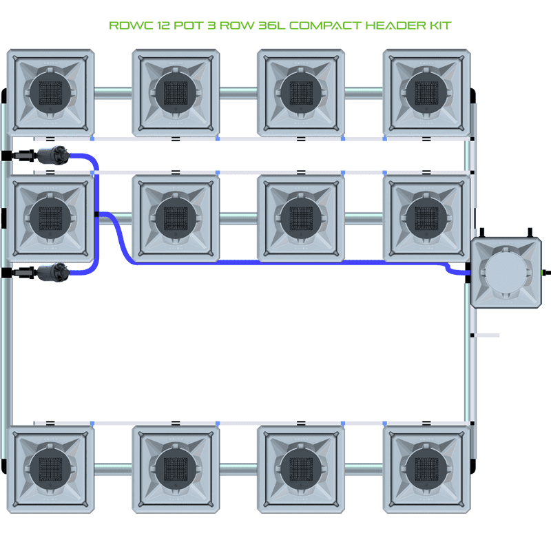 ALIEN RDWC 12 Pot Hydroponic kit 3 row