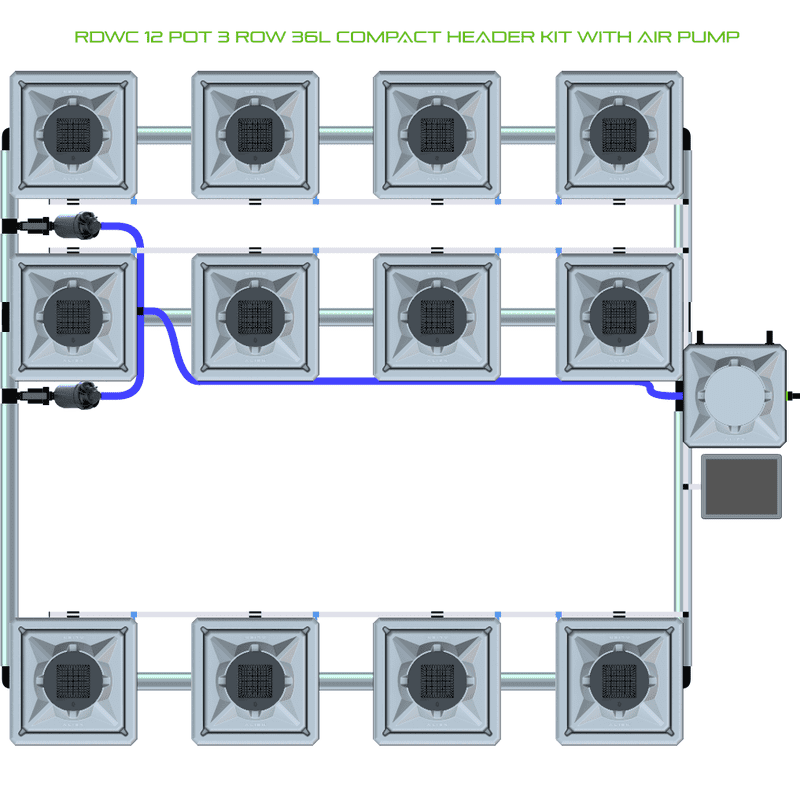 ALIEN RDWC 12 Pot Hydroponic kit 3 row