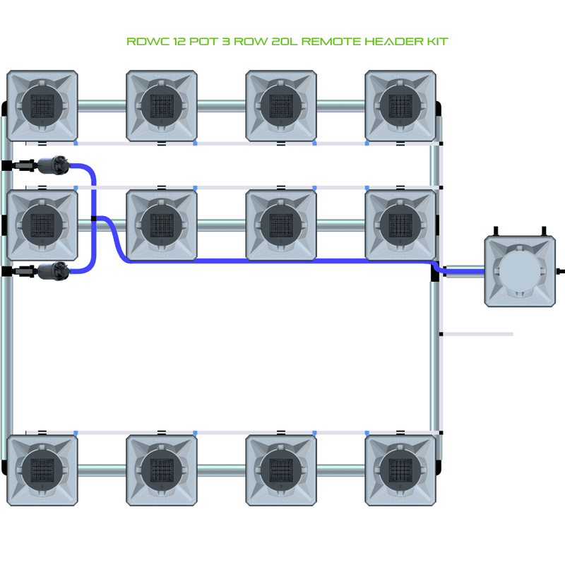 ALIEN RDWC 12 Pot Hydroponic kit 3 row