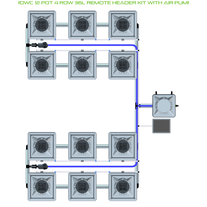 ALIEN RDWC 12 Pot Hydroponic kit 4 row