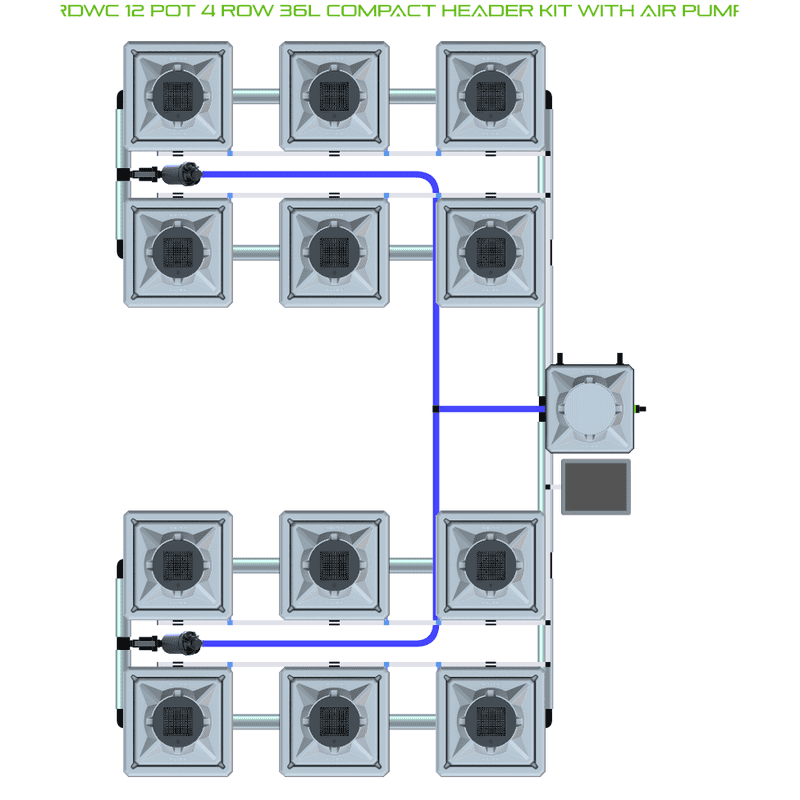 ALIEN RDWC 12 Pot Hydroponic kit 4 row