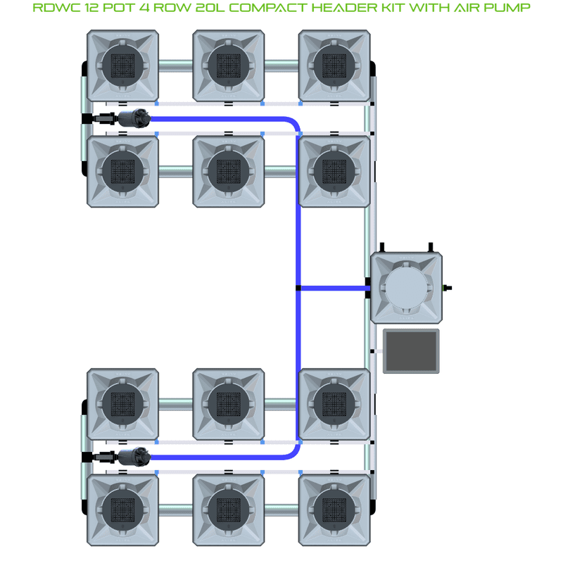 ALIEN RDWC 12 Pot Hydroponic kit 4 row