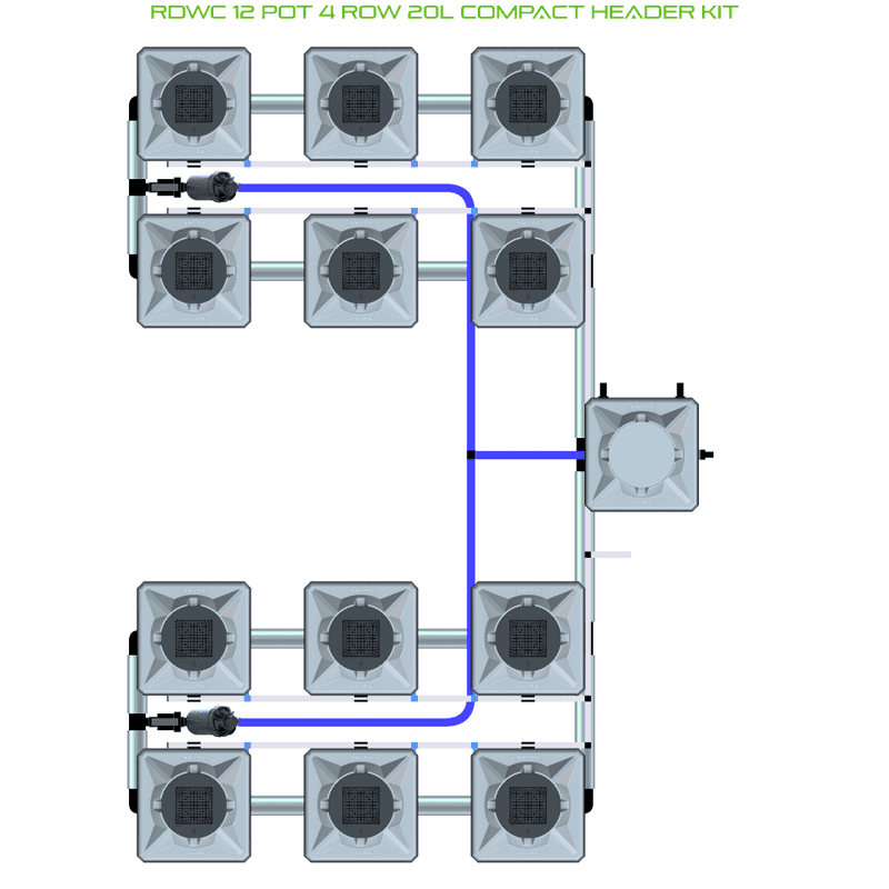 ALIEN RDWC 12 Pot Hydroponic kit 4 row