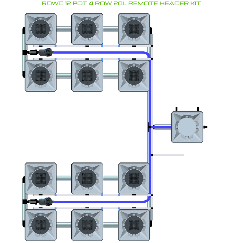 ALIEN RDWC 12 Pot Hydroponic kit 4 row