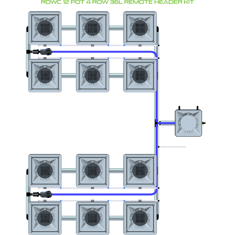 ALIEN RDWC 12 Pot Hydroponic kit 4 row