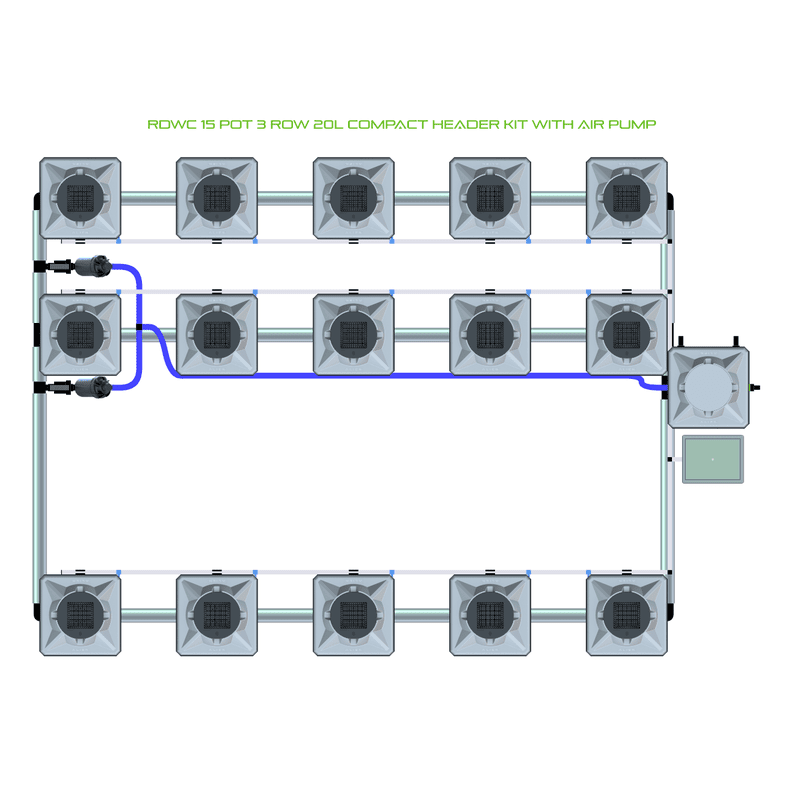 ALIEN RDWC 15 Pot Hydroponic kit 3 row