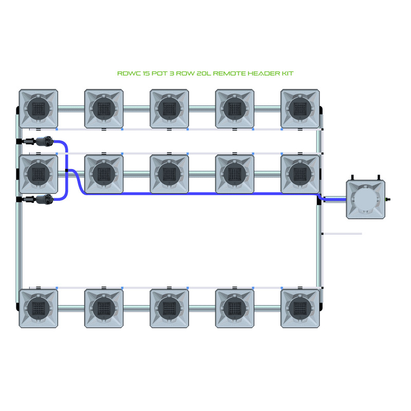 ALIEN RDWC 15 Pot Hydroponic kit 3 row