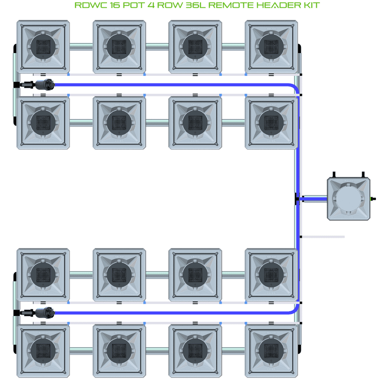 ALIEN RDWC 16 Pot Hydroponic kit 4 row