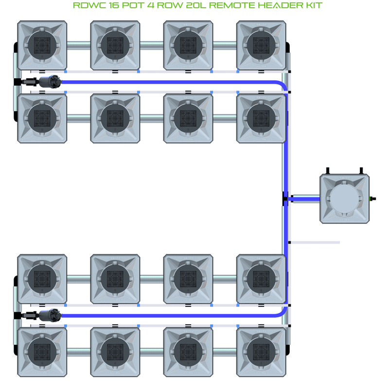 ALIEN RDWC 16 Pot Hydroponic kit 4 row