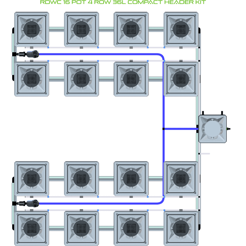 ALIEN RDWC 16 Pot Hydroponic kit 4 row