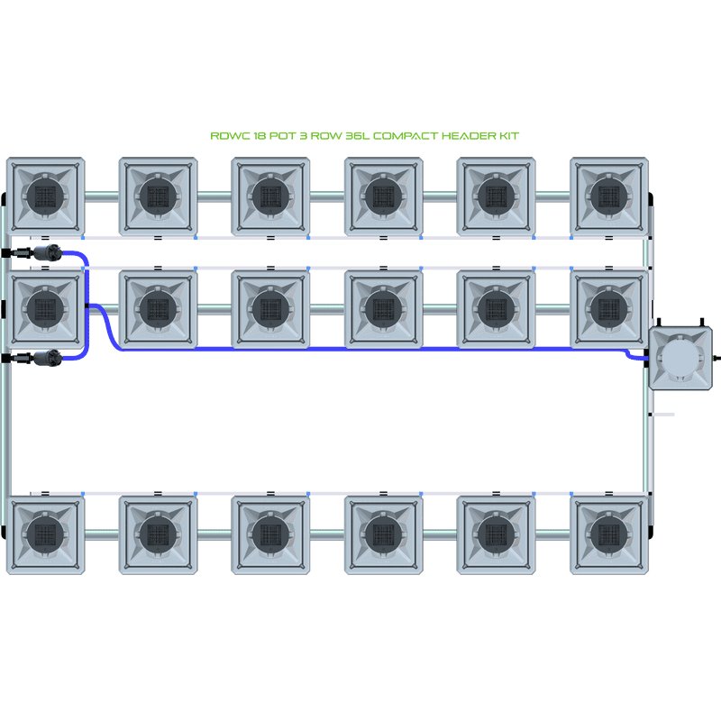 ALIEN RDWC 18 Pot Hydroponic kit 3 row