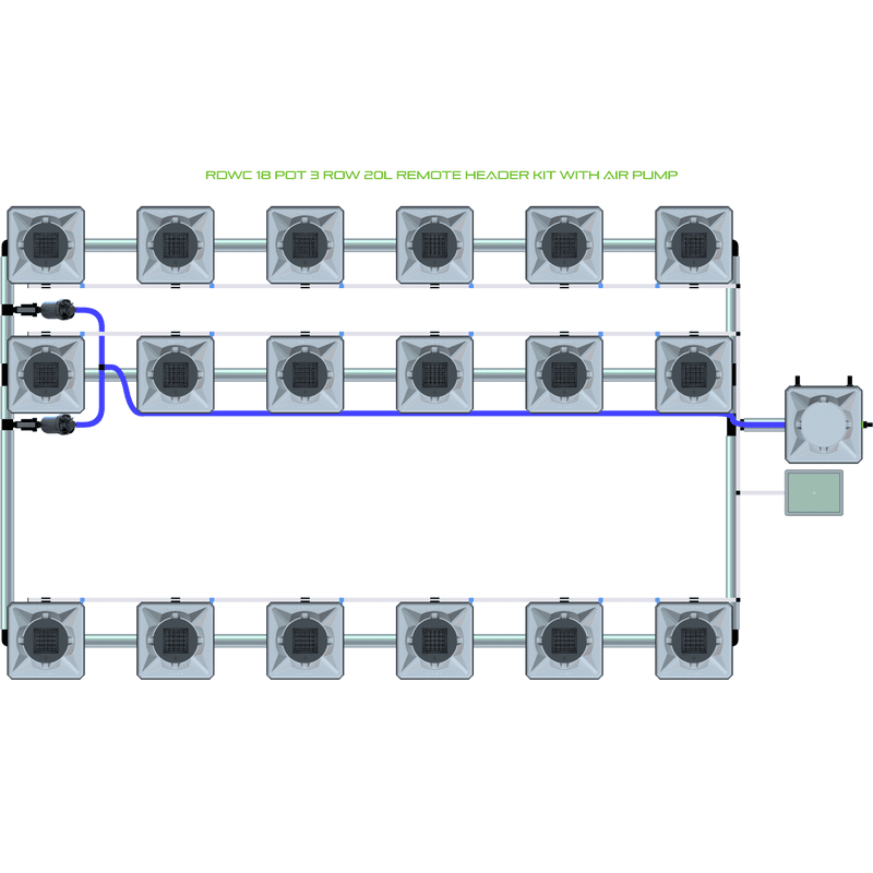ALIEN RDWC 18 Pot Hydroponic kit 3 row