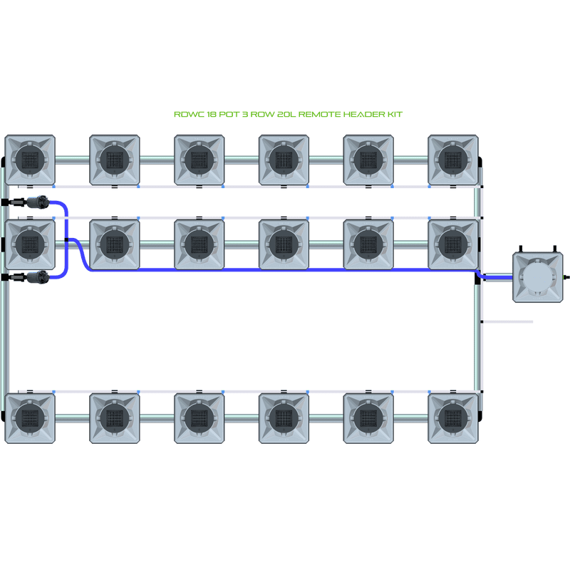 ALIEN RDWC 18 Pot Hydroponic kit 3 row