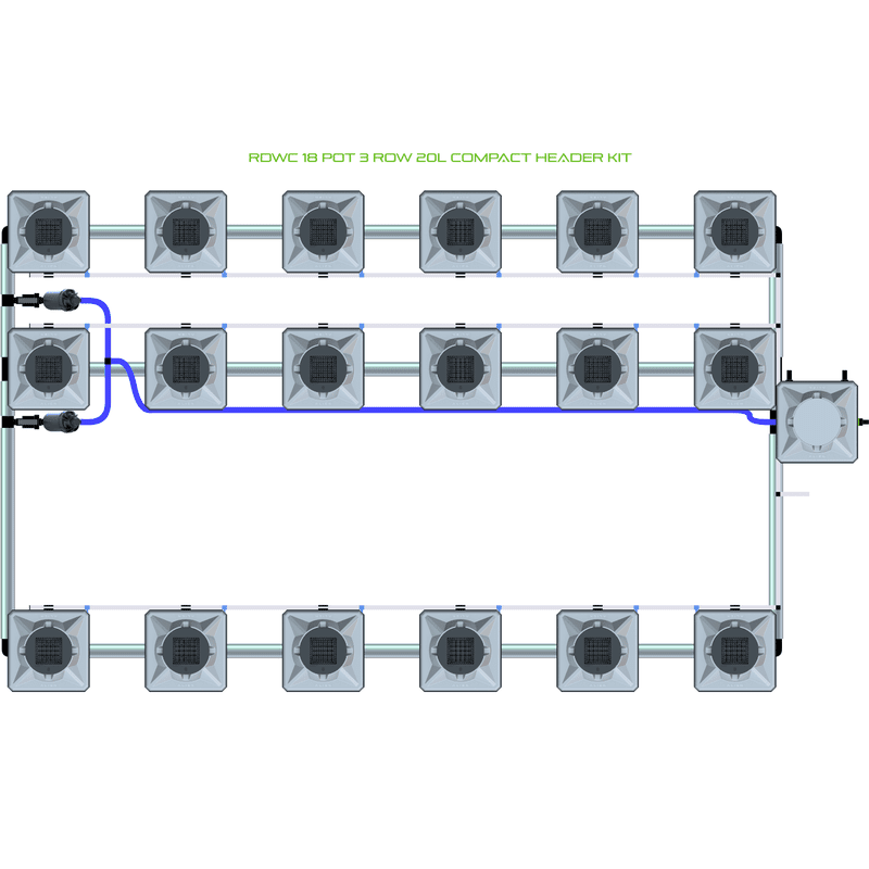 ALIEN RDWC 18 Pot Hydroponic kit 3 row