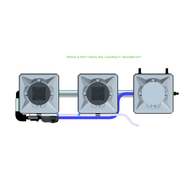 ALIEN RDWC 2 Pot Hydroponic kit 1 row