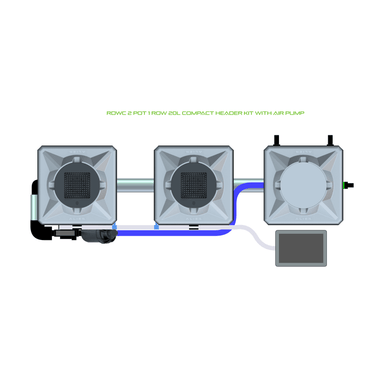 ALIEN RDWC 2 Pot Hydroponic kit 1 row