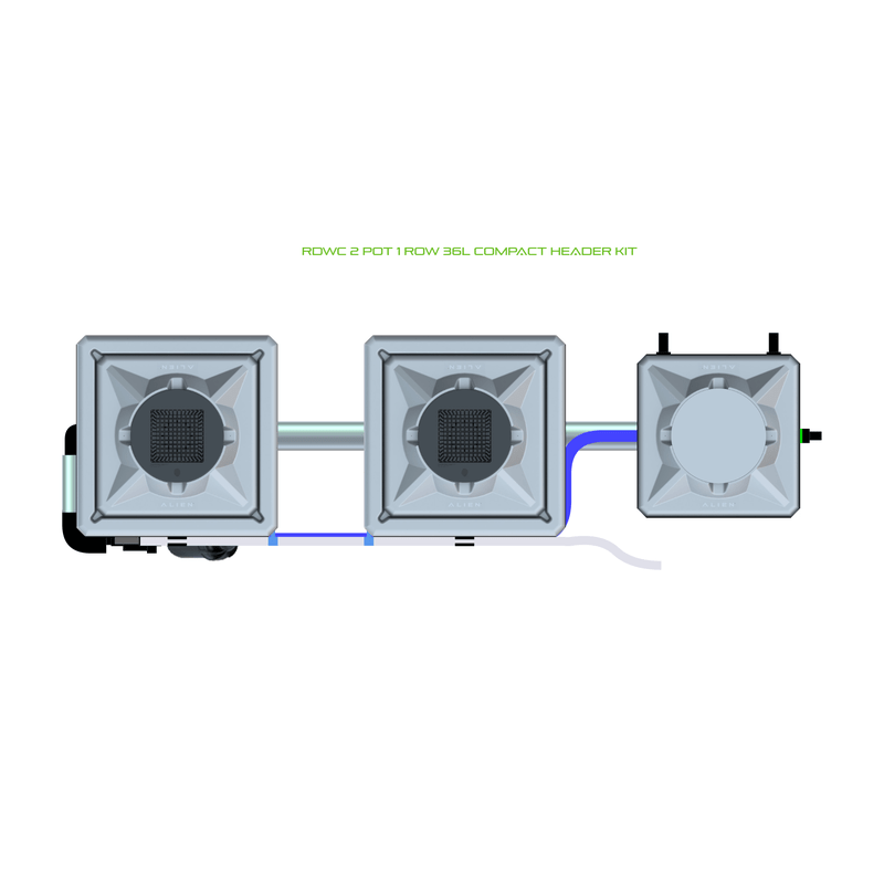 ALIEN RDWC 2 Pot Hydroponic kit 1 row