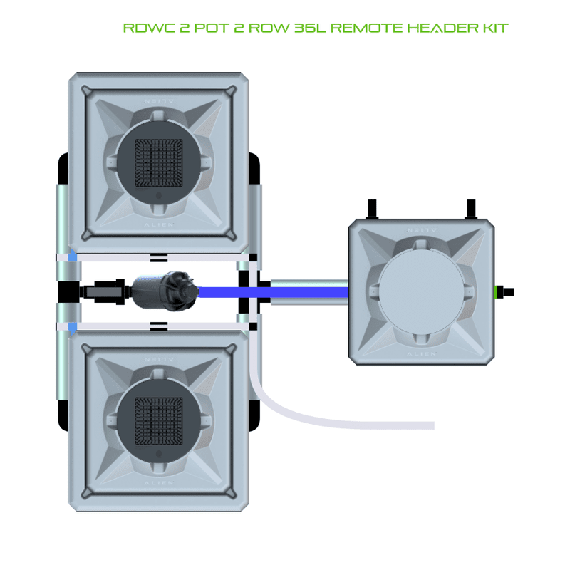 ALIEN RDWC 2 Pot Hydroponic kit 2 row