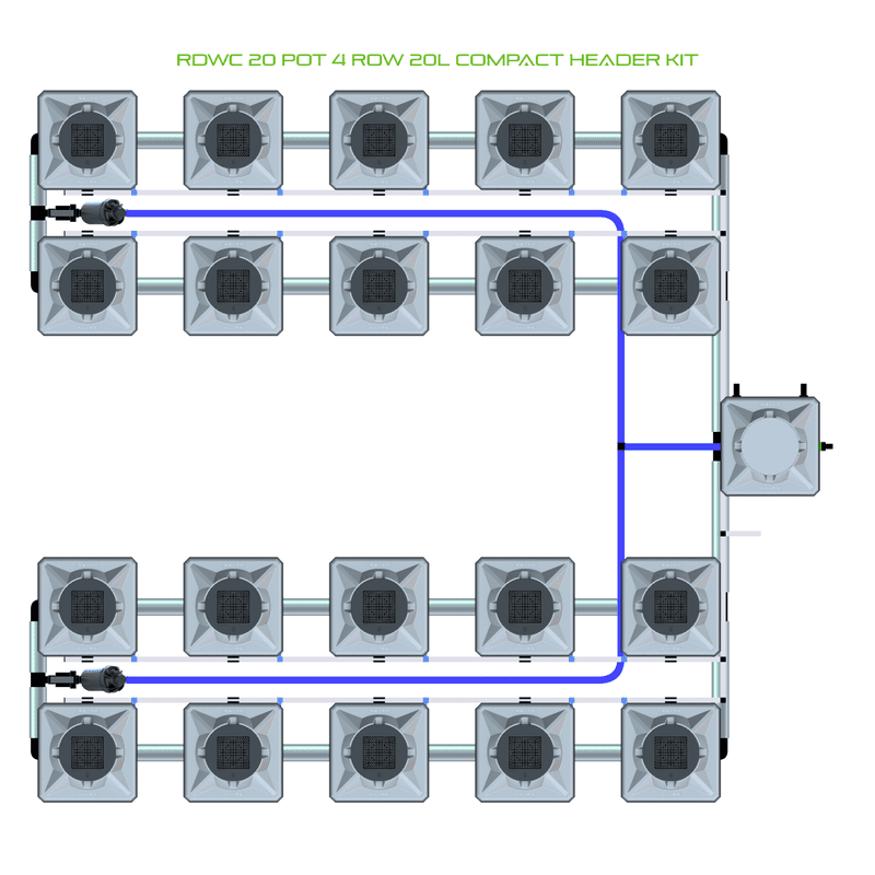 ALIEN RDWC 20 Pot Hydroponic kit 4 row