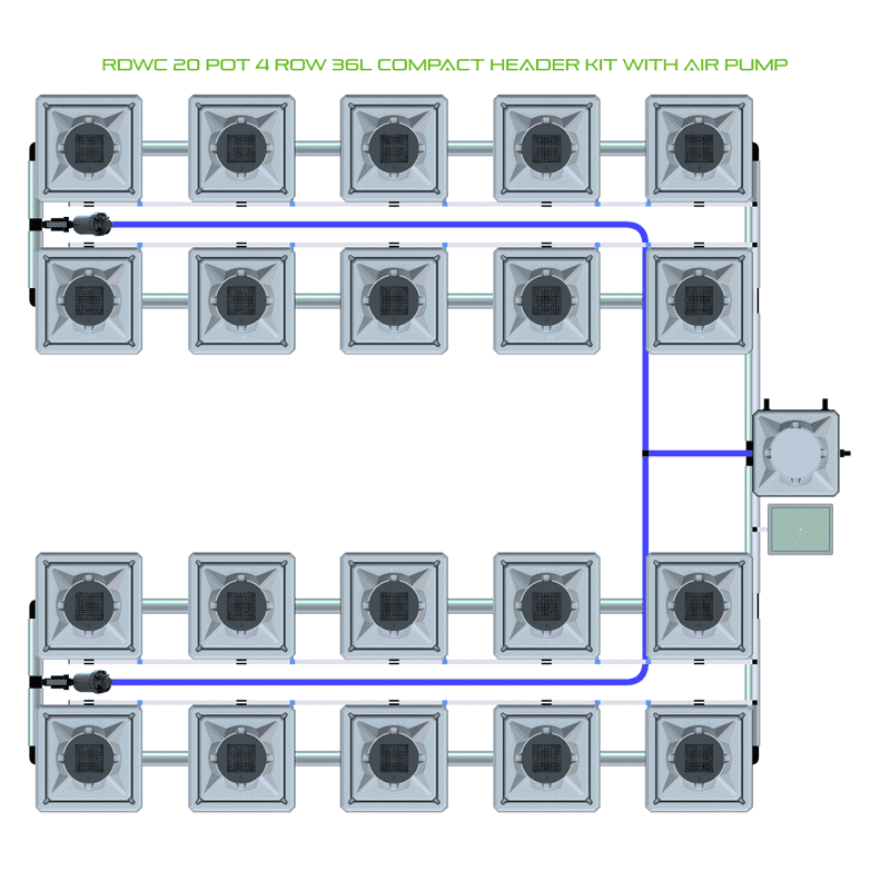 ALIEN RDWC 20 Pot Hydroponic kit 4 row