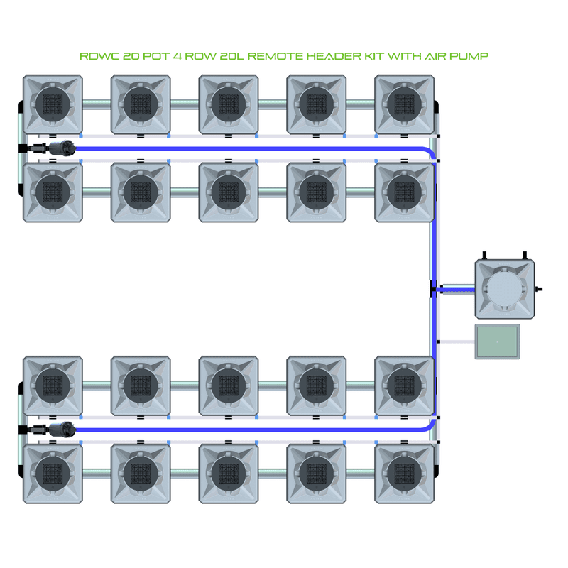 ALIEN RDWC 20 Pot Hydroponic kit 4 row