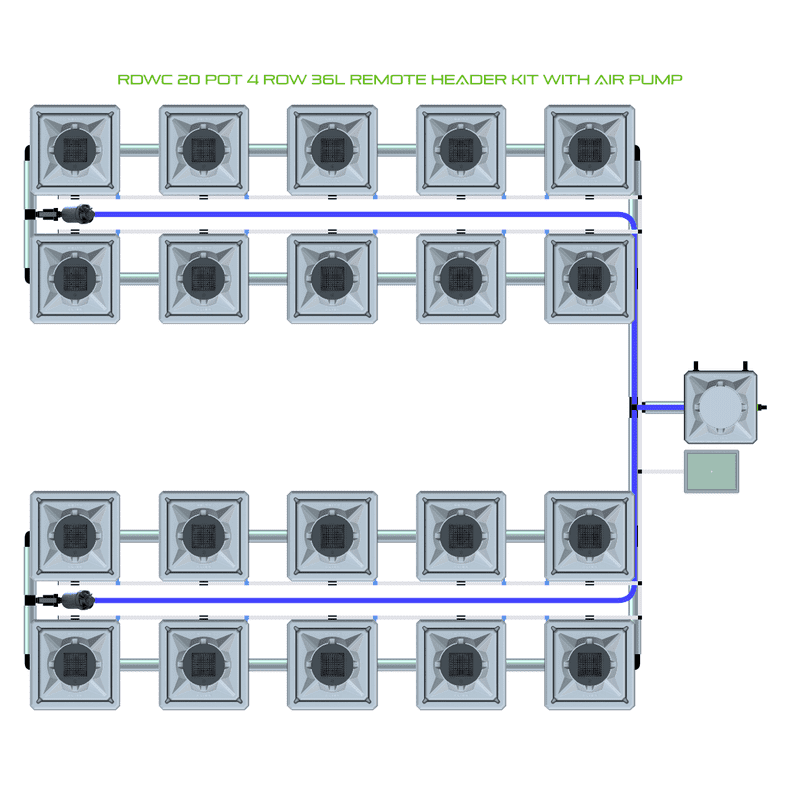 ALIEN RDWC 20 Pot Hydroponic kit 4 row