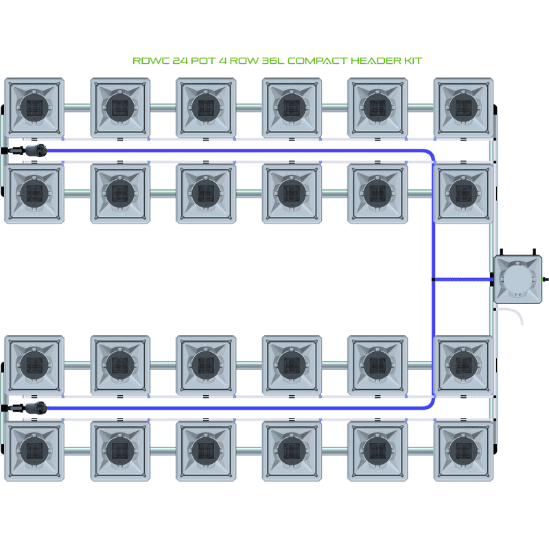 ALIEN RDWC 24 Pot Hydroponic kit 4 row