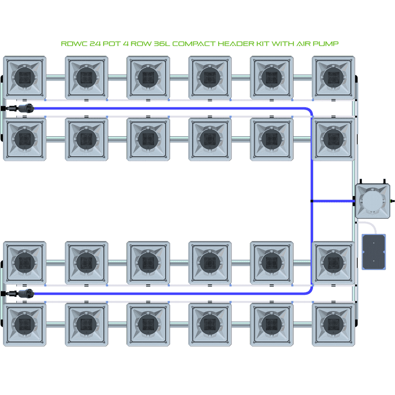 ALIEN RDWC 24 Pot Hydroponic kit 4 row