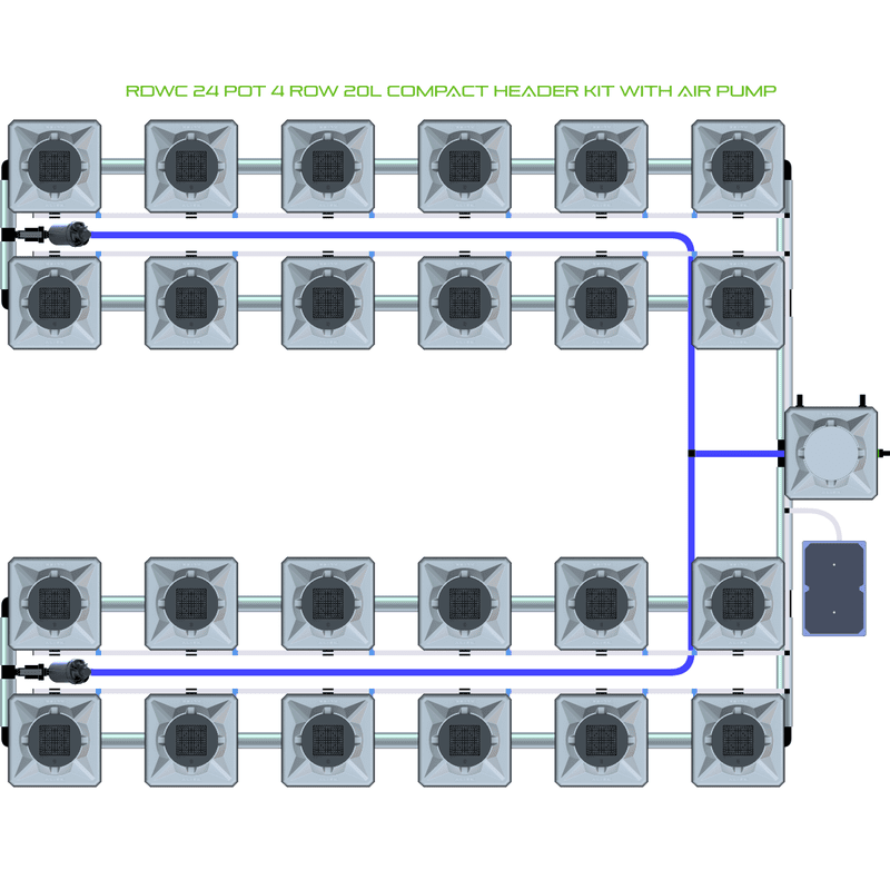 ALIEN RDWC 24 Pot Hydroponic kit 4 row