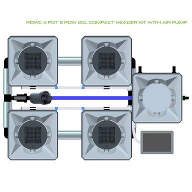 ALIEN RDWC 4 Pot Hydroponic kit 2 row