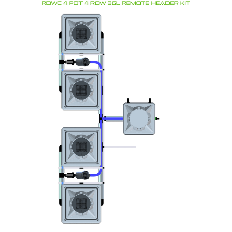 ALIEN RDWC 4 Pot Hydroponic kit 4 row