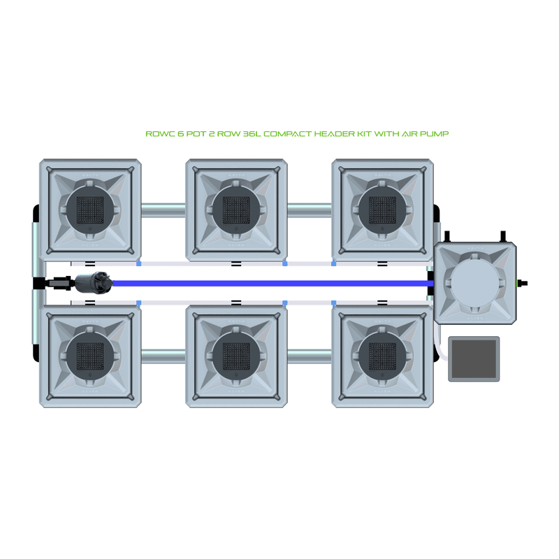 ALIEN RDWC 6 Pot Hydroponic kit 2 row