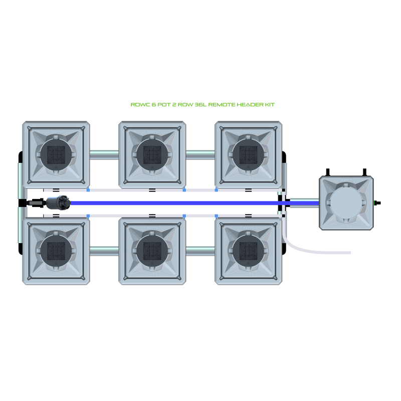 ALIEN RDWC 6 Pot Hydroponic kit 2 row