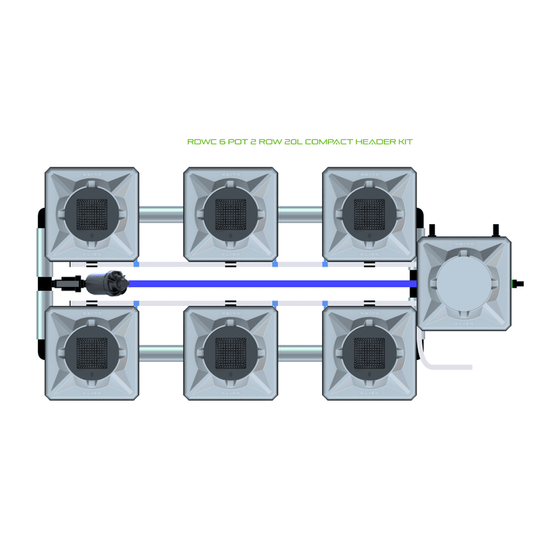 ALIEN RDWC 6 Pot Hydroponic kit 2 row