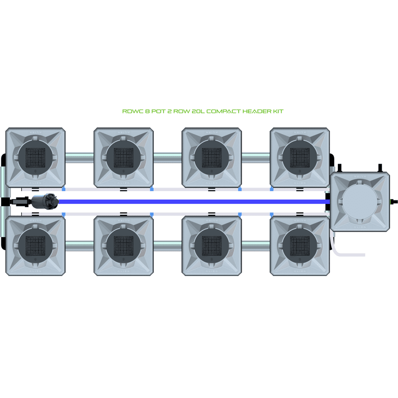 ALIEN RDWC 8 Pot Hydroponic kit 2 row