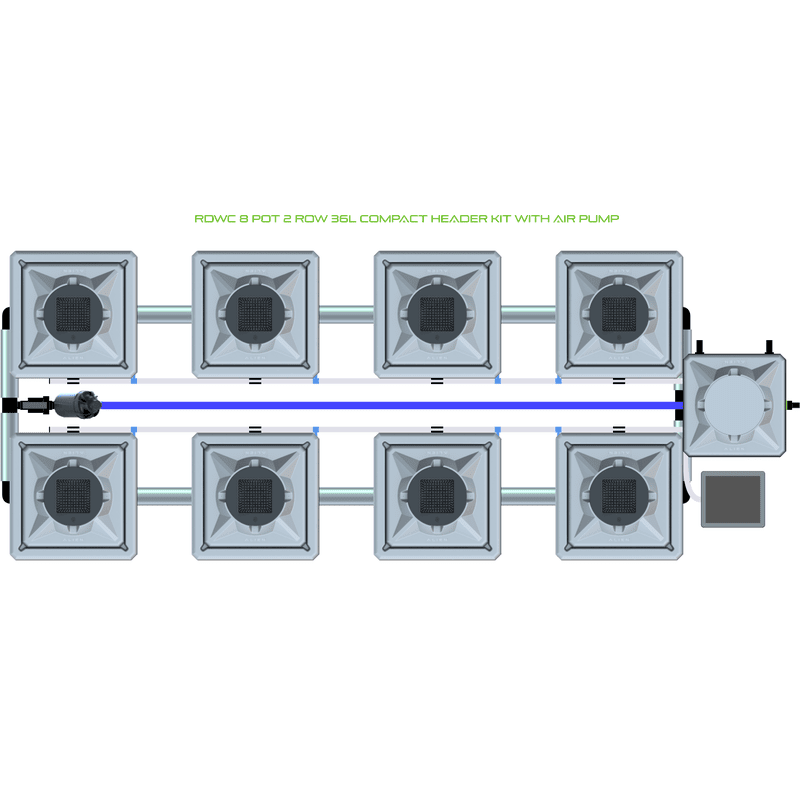 ALIEN RDWC 8 Pot Hydroponic kit 2 row