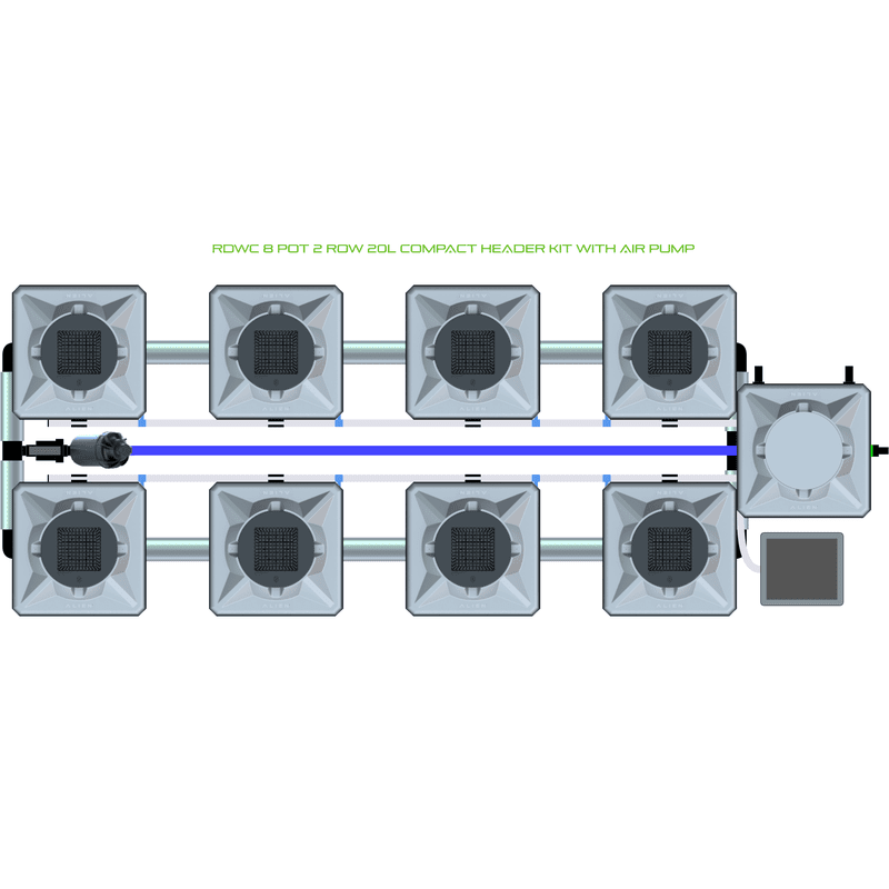 ALIEN RDWC 8 Pot Hydroponic kit 2 row