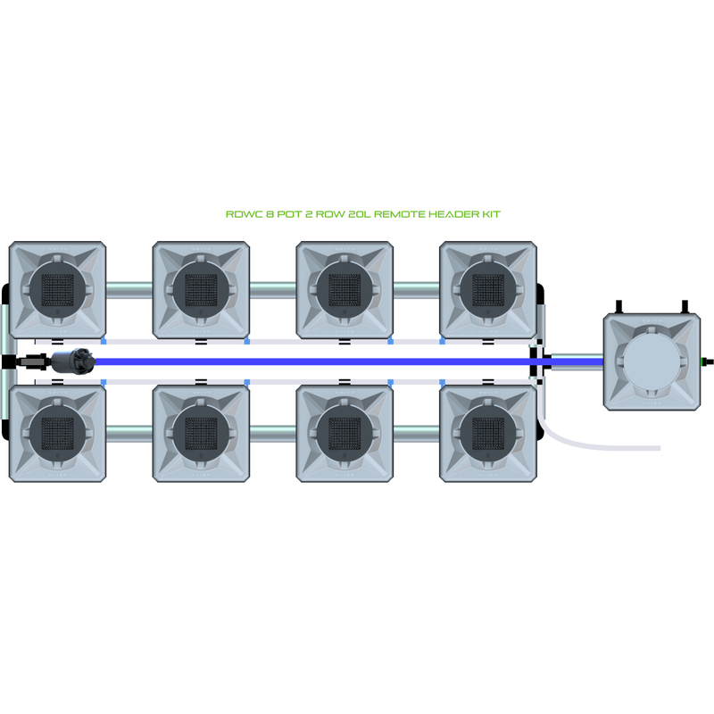 ALIEN RDWC 8 Pot Hydroponic kit 2 row