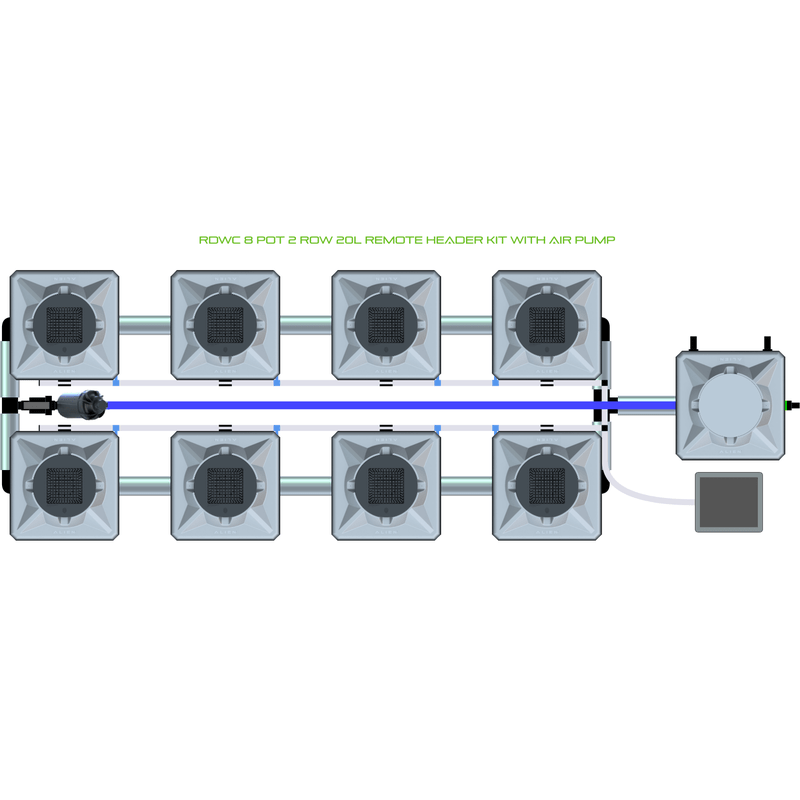 ALIEN RDWC 8 Pot Hydroponic kit 2 row