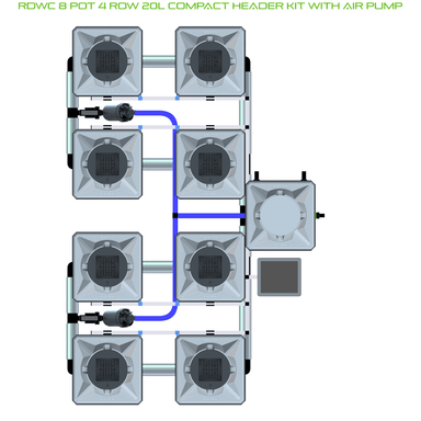 ALIEN RDWC 8 Pot Hydroponic kit 4 row